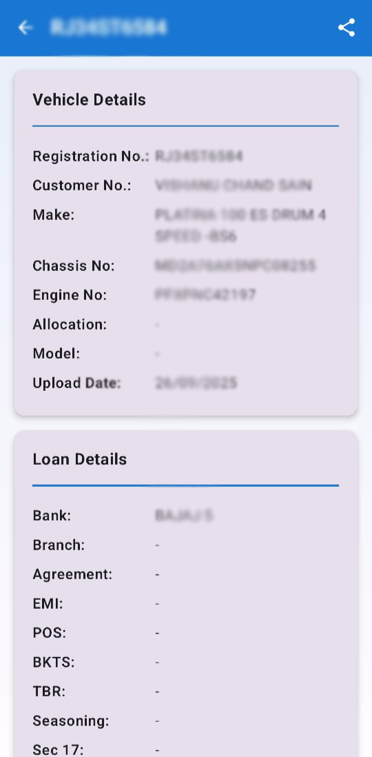 Vehicle Repossession Analytics Interface